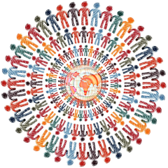 Coaching für internationale Teams in der Mitte die Welt und rundherum Menschen